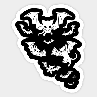 Batcat black and white 1 Sticker